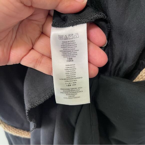 Michael Michael Kors Strapless Double Slit Maxi Dress with Rope Belt Black XL - Picture 7 of 8